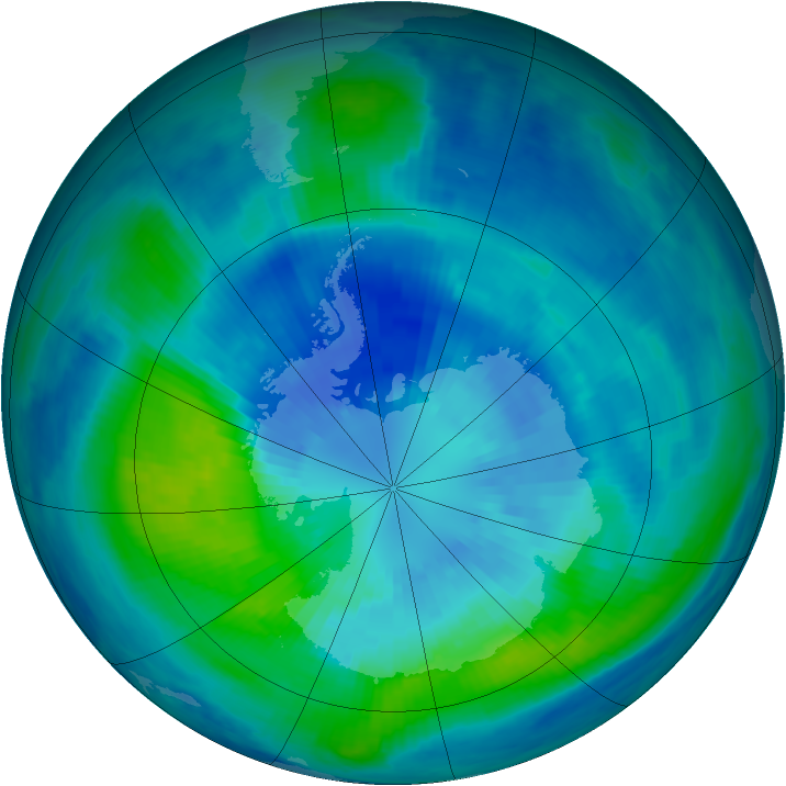 Antarctic ozone map for 28 March 2000